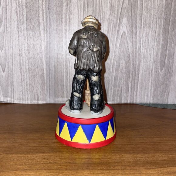 Emmett Kelly Jr Whistle While You Work Music Box Porcelain Clown Original Box - Picture 3 of 10